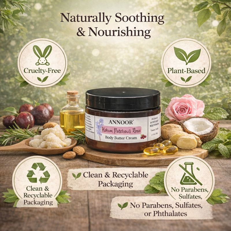 Annoor Kokum Patchouli Rose Body Butter Cream (6.5 oz / 185 g)