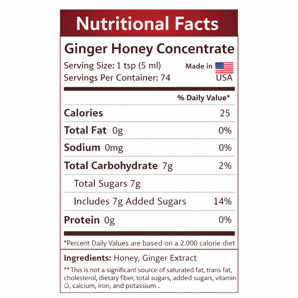 Ginger Honey Syrup By Annoor | 8.5 Fl Oz | NFC | Raw Wildflower Honey and Cold Press Ginger Juice | No Pulp | Use in Tea, Coffee, Cocktail, Water