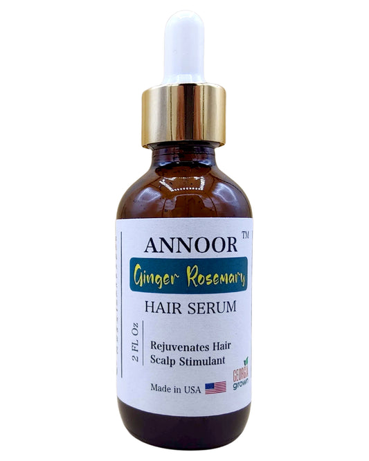 Ginger Rosemary Hair Serum by Annoor | 2 Fl Oz | Nourish, Strengthen, Shine, and Revitalize for Healthy Hair Growth and Scalp Renewal
