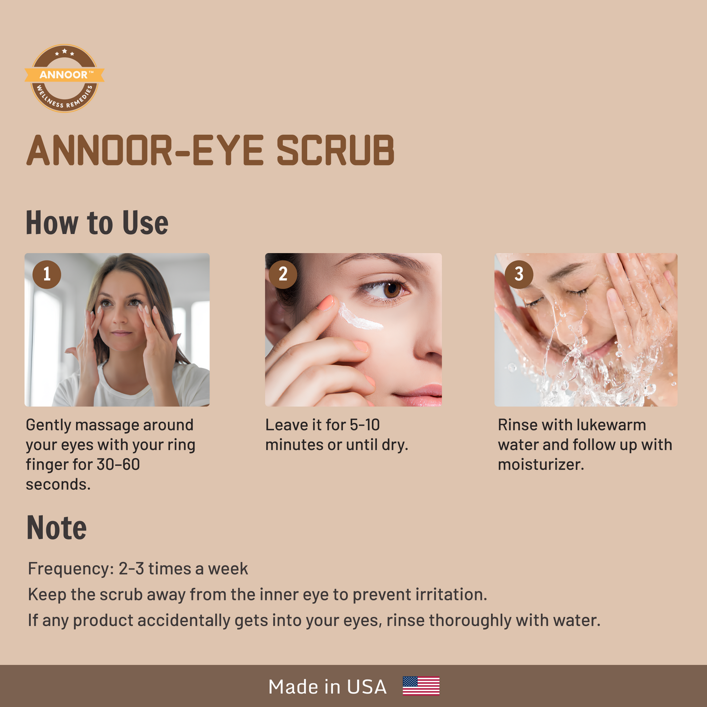 ANNOOR Coffee Glow Eye Scrub – Dark Circle Reducer | Anti-Aging & Brightening Formula for a Radiant Glow