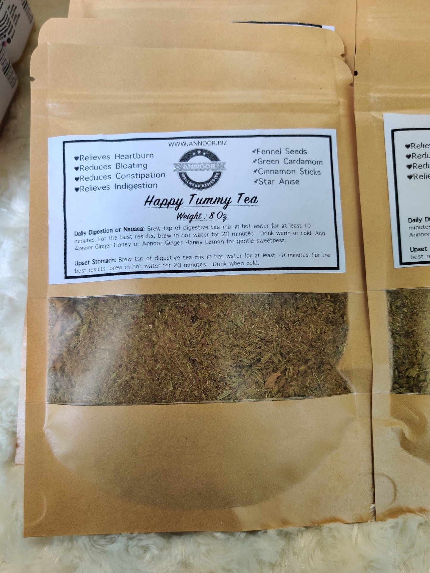 Digestive Harmony Tea by Annoor | 4 Oz | Helps Heartburn, Bloating, Constipation and Indigestion, Happy Tummy!