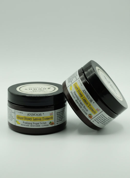 Annoor® Foaming Honey Face Scrub – Ginger • Lemon • Turmeric – Gentle Exfoliation (7 oz)