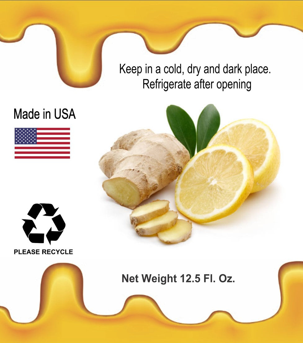Ginger Lemon & Honey Concentrate Juice by Annoor | 8.5 Fl Oz | NFC | No pulp. Easy to mix | Use in Detox Water, Refreshers, Ginger Lemon Tea