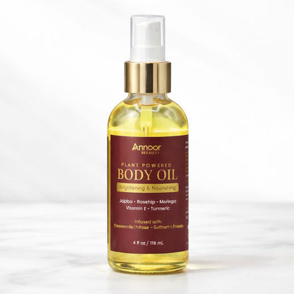 Annoor Beauty Plant Powered Body Oil – Brightening & Nourishing (4 fl oz / 118 mL)