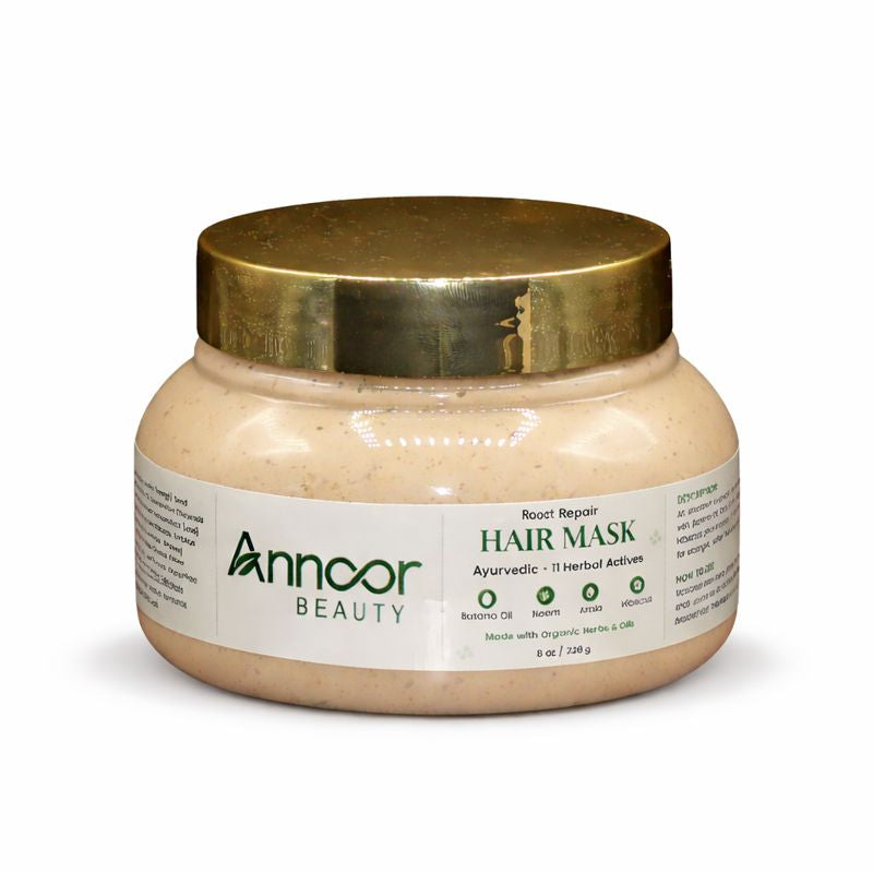 Annoor Beauty Root Repair Hair Mask – Ayurvedic Hair Mask with 11 Herbal Actives | Deep Conditioning & Scalp Nourishment | Sulfate-Free, Plant-Based | 8 oz (226 g)