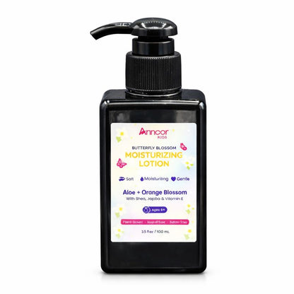 Annoor Kids Butterfly Blossom Moisturizing Lotion — Aloe + Orange Blossom (3.5 fl oz / 103 mL)