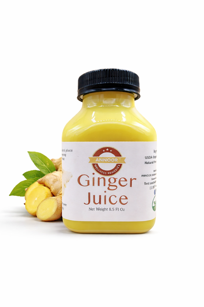 Ginger Juice Organic by Annoor | 8.5 Fl Oz Each | NFC | Raw, Strong, Concentrate and No pulp.