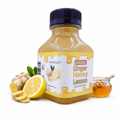 Ginger Lemon & Honey Concentrate Juice by Annoor | 8.5 Fl Oz | NFC | No pulp. Easy to mix | Use in Detox Water, Refreshers, Ginger Lemon Tea