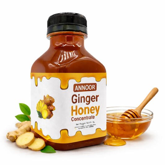 Ginger Honey Syrup By Annoor | 8.5 Fl Oz | NFC | Raw Wildflower Honey and Cold Press Ginger Juice | No Pulp | Use in Tea, Coffee, Cocktail, Water