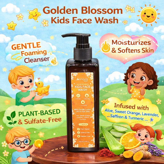 Annoor Beauty Golden Blossom Kids Face Wash (Gentle Foaming Cleanser) – 250 mL / 8 fl oz