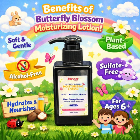 Annoor Kids Butterfly Blossom Moisturizing Lotion — Aloe + Orange Blossom (3.5 fl oz / 103 mL)