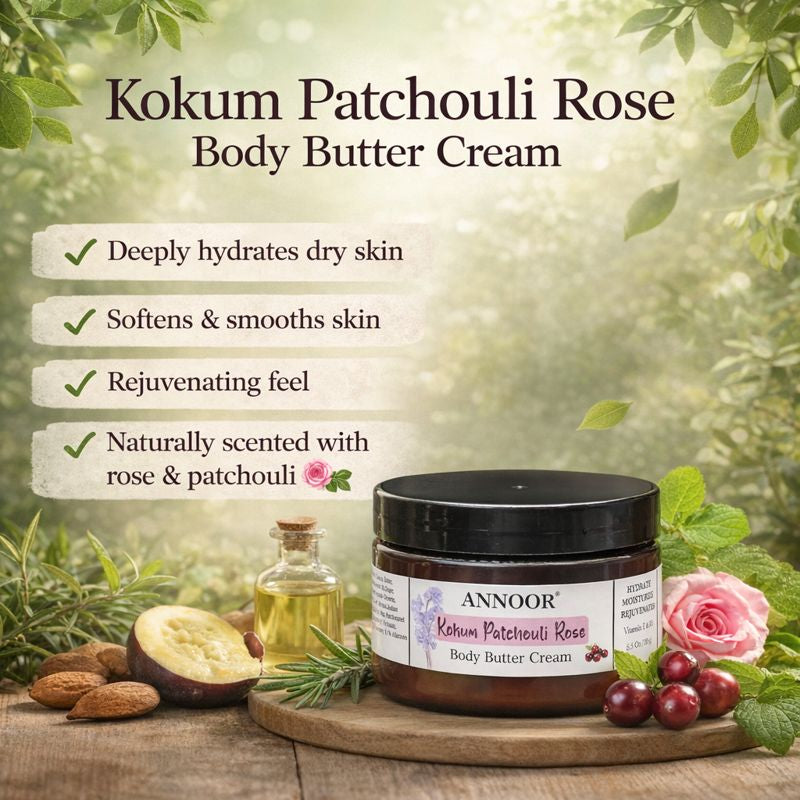 Annoor Kokum Patchouli Rose Body Butter Cream (6.5 oz / 185 g)