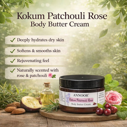 Annoor Kokum Patchouli Rose Body Butter Cream (6.5 oz / 185 g)