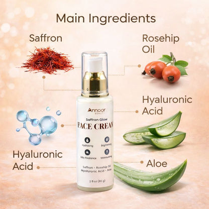 Annoor Saffron Hyaluronic Acid Cream – Hydrating, Brightening & Glow-Enhancing Moisturizer