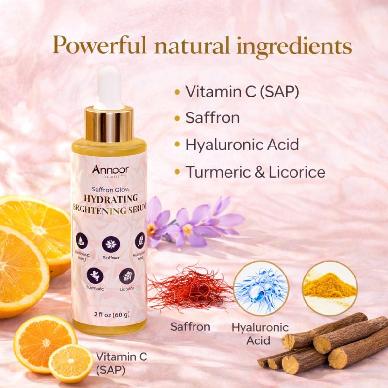 Annoor Saffron Glow Hyaluronic Serum – Brightening, Hydrating, Anti-Dullness, Even-Tone Radiance Booster
