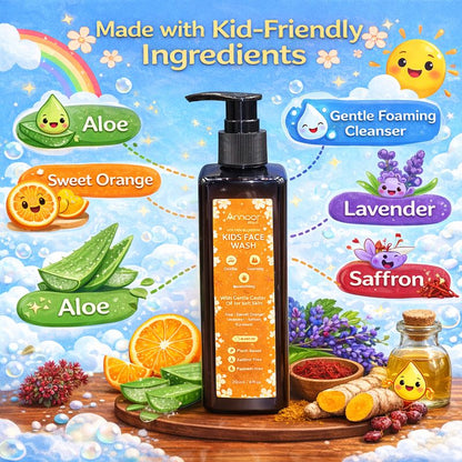 Annoor Beauty Golden Blossom Kids Face Wash (Gentle Foaming Cleanser) – 250 mL / 8 fl oz