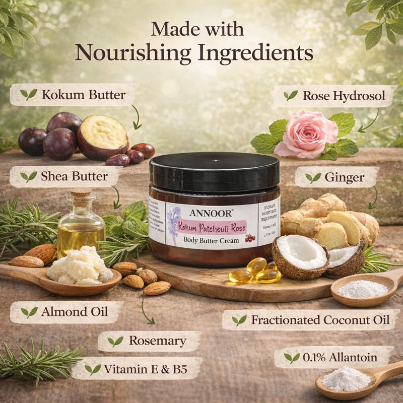 Annoor Kokum Patchouli Rose Body Butter Cream (6.5 oz / 185 g)