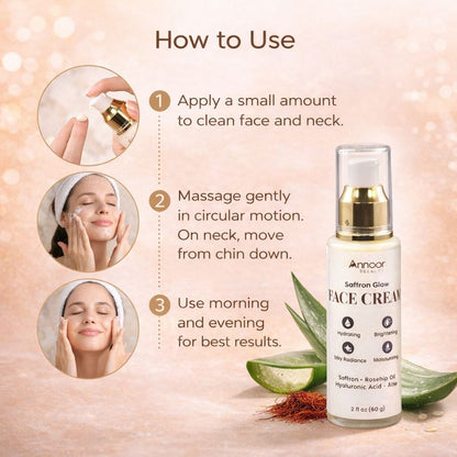 Annoor Saffron Hyaluronic Acid Cream – Hydrating, Brightening & Glow-Enhancing Moisturizer