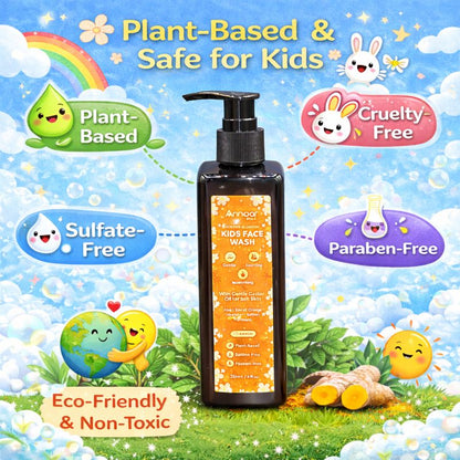 Annoor Beauty Golden Blossom Kids Face Wash (Gentle Foaming Cleanser) – 250 mL / 8 fl oz