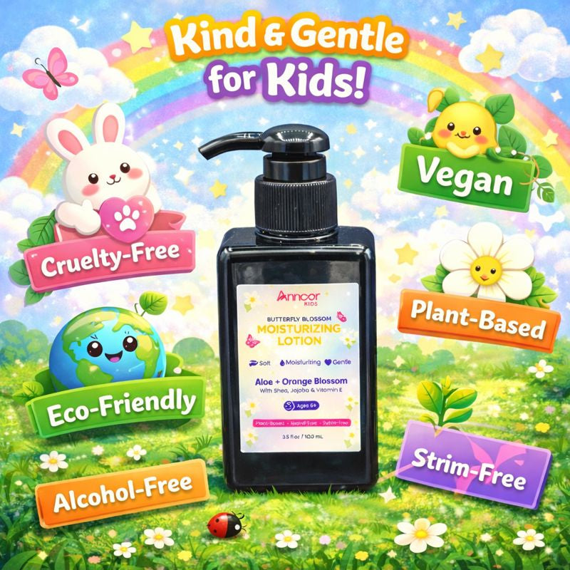 Annoor Kids Butterfly Blossom Moisturizing Lotion — Aloe + Orange Blossom (3.5 fl oz / 103 mL)