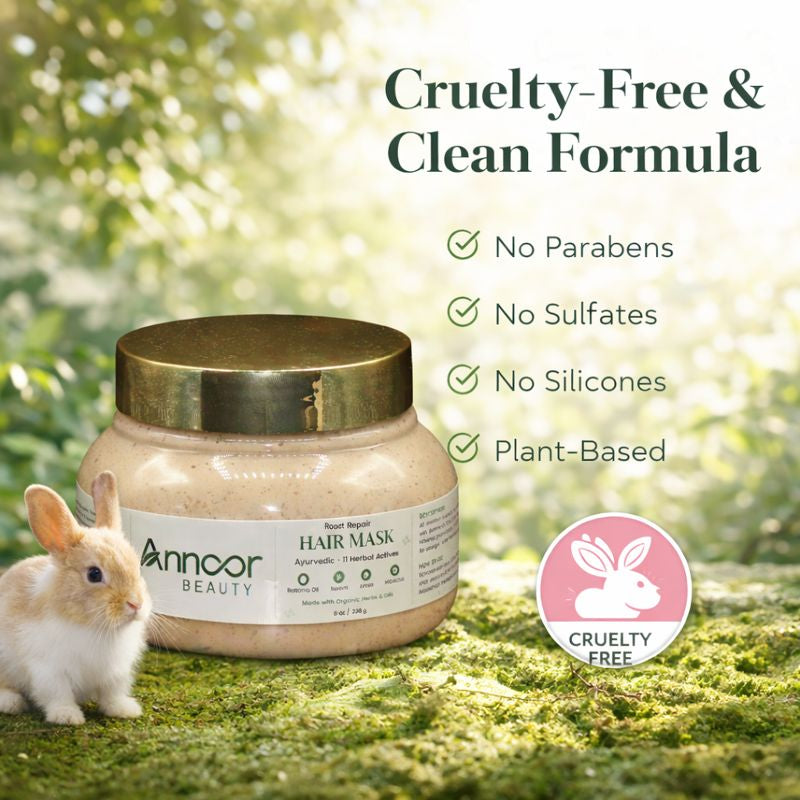 Annoor Beauty Root Repair Hair Mask – Ayurvedic Hair Mask with 11 Herbal Actives | Deep Conditioning & Scalp Nourishment | Sulfate-Free, Plant-Based | 8 oz (226 g)