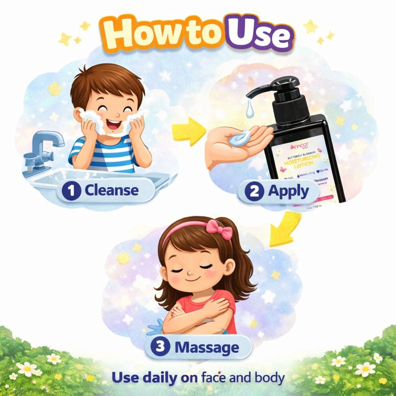 Annoor Kids Butterfly Blossom Moisturizing Lotion — Aloe + Orange Blossom (3.5 fl oz / 103 mL)