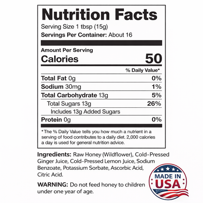 Ginger Lemon & Honey Concentrate Juice by Annoor | 8.5 Fl Oz | NFC | No pulp. Easy to mix | Use in Detox Water, Refreshers, Ginger Lemon Tea