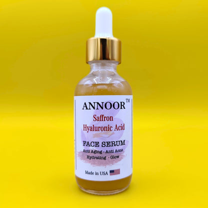 ANNOOR Saffron Hyaluronic Acid Face Serum – Anti-Aging | Anti-Acne | Hydrating Glow