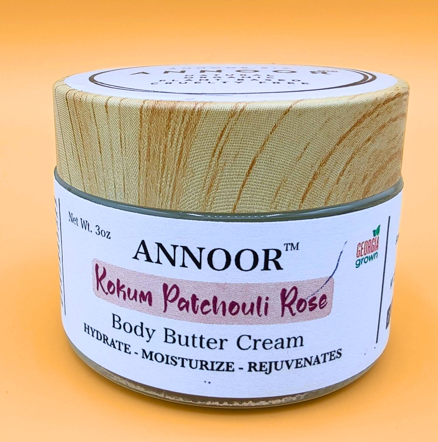 Kokum Patchouli Rose - Body Butter Cream By Annoor - 3Oz