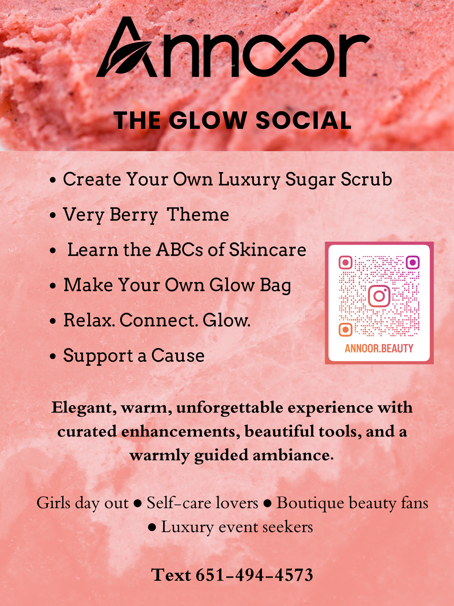 The Annoor Self-Care & Skincare Workshop Create. Own it. Glow with it.