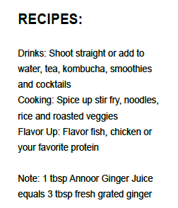 Ginger Juice Organic by Annoor | 8.5 Fl Oz Each | NFC | Raw, Strong, Concentrate and No pulp.