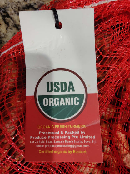 Organic Fresh Turmeric Root – USDA Certified Natural Whole Turmeric for Cooking, Teas & Smoothies