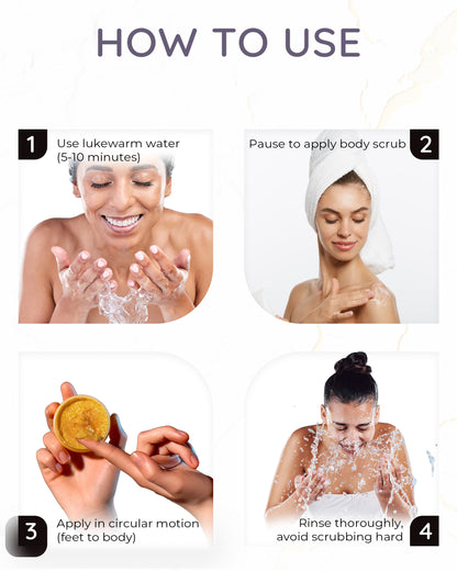 Organic Foaming Sugar Scrub by Annoor - 7 Oz|Ginger, Honey, Lemon, Turmeric |No Parabens, Sulphates, No Harmful Chem |Face and Body Exfoliating