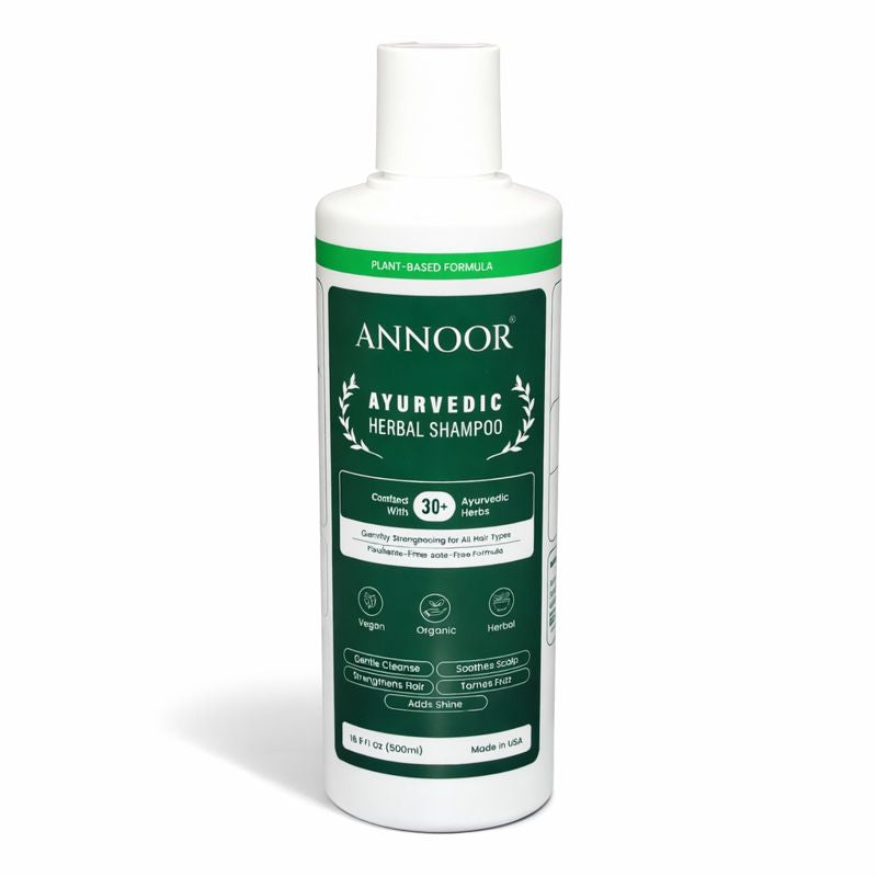 Annoor Ayurvedic Herbal Shampoo – Sulfate-Free, Plant-Based, Gentle & Nourishing for All Hair Types (16.9 fl oz / 500 mL)