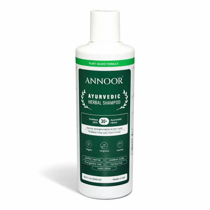 Annoor Ayurvedic Herbal Shampoo – Sulfate-Free, Plant-Based, Gentle & Nourishing for All Hair Types (16.9 fl oz / 500 mL)