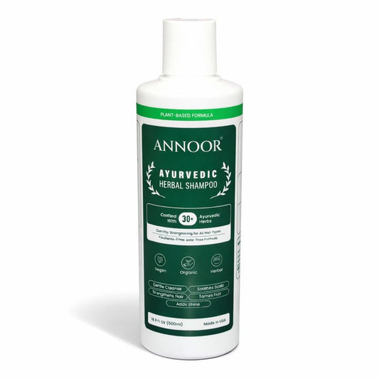 Annoor Ayurvedic Herbal Shampoo – Sulfate-Free, Plant-Based, Gentle & Nourishing for All Hair Types (16.9 fl oz / 500 mL)