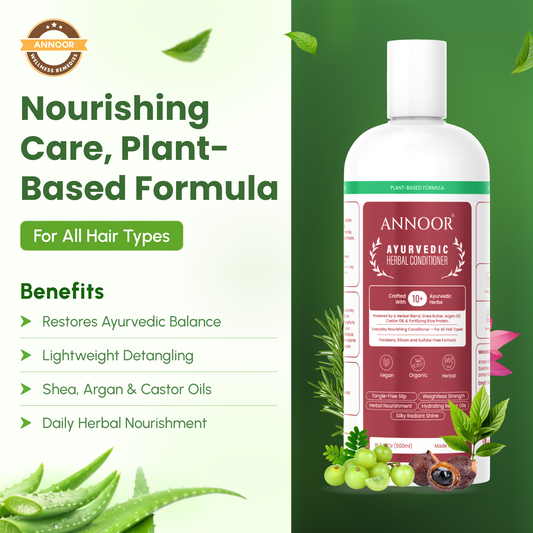 Annoor Ayurvedic Herbal Conditioner – Sulfate-Free, Plant-Based, Moisturizing & Nourishing for All Hair Types (16.9 fl oz / 500 mL)