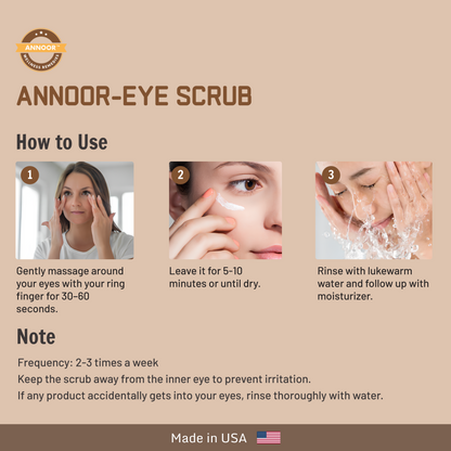 ANNOOR Coffee Glow Eye Scrub – Dark Circle Reducer | Anti-Aging & Brightening Formula for a Radiant Glow