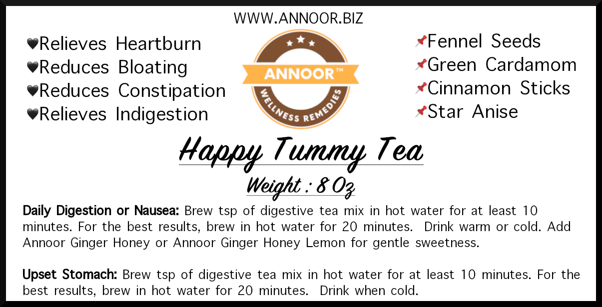 Digestive Harmony Tea by Annoor | 8 Oz | Helps Heartburn, Bloating, Constipation and Indigestion, Happy Tummy!