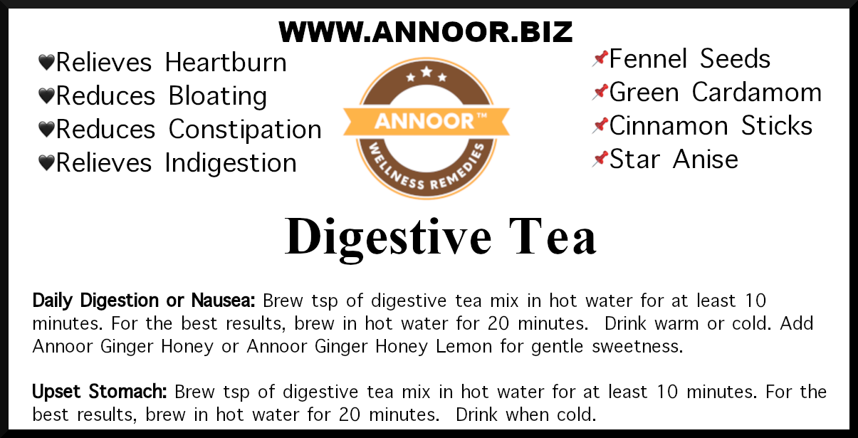 Digestive Harmony Tea by Annoor | 4 Oz | Helps Heartburn, Bloating, Constipation and Indigestion, Happy Tummy!