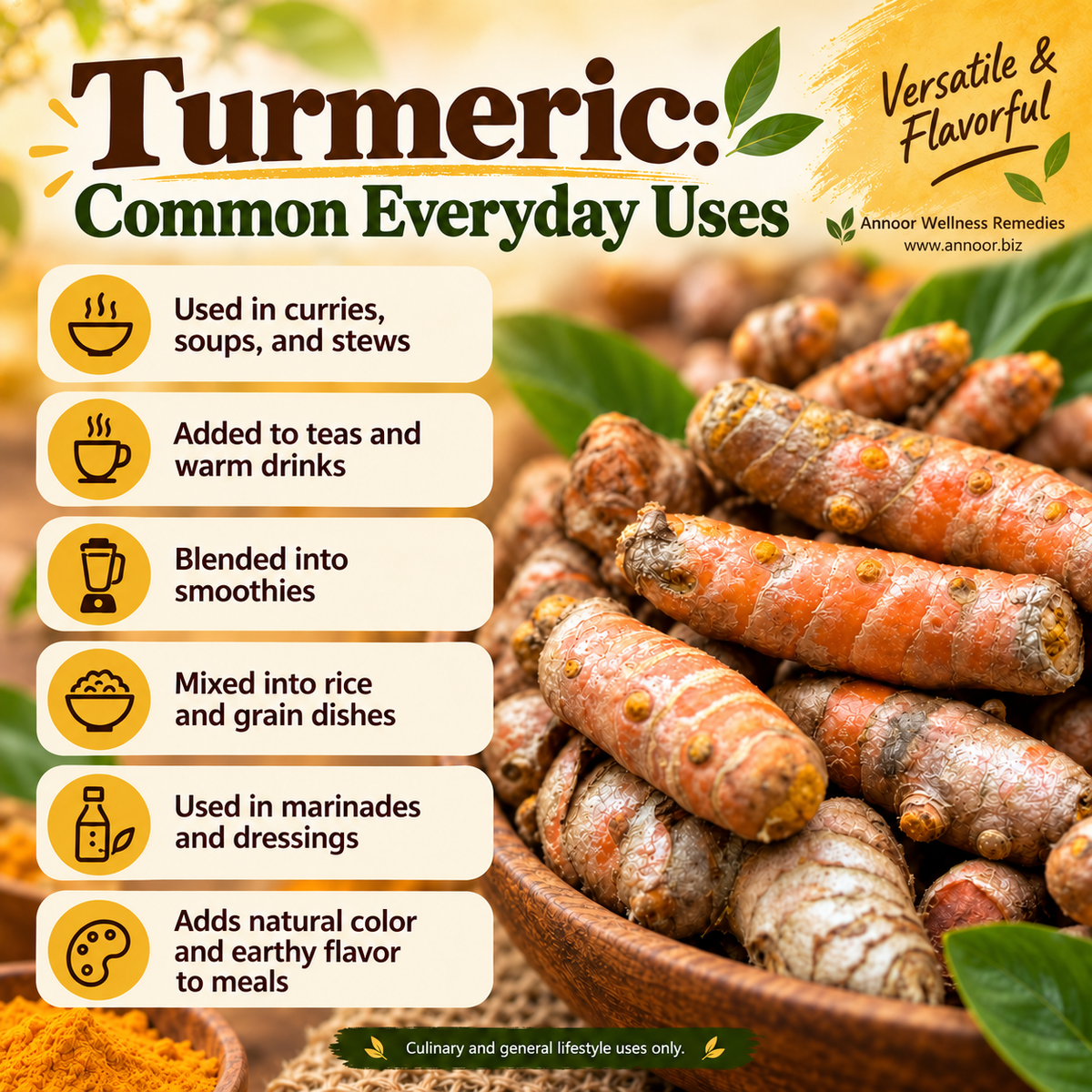Organic Fresh Turmeric Root – USDA Certified Natural Whole Turmeric for Cooking, Teas & Smoothies
