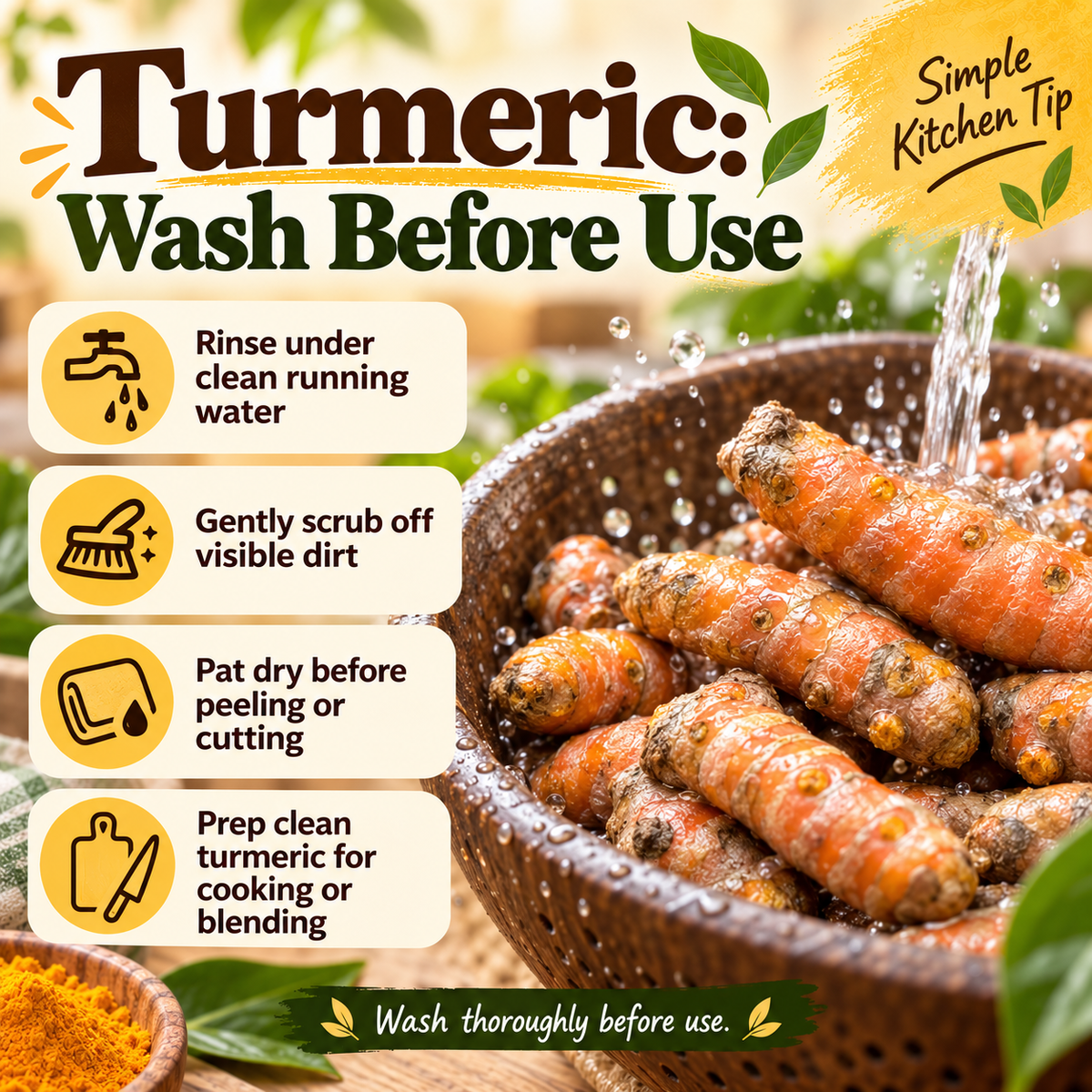 Organic Fresh Turmeric Root – USDA Certified Natural Whole Turmeric for Cooking, Teas & Smoothies