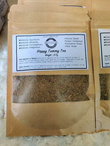 Digestive Harmony Tea by Annoor | 4 Oz | Helps Heartburn, Bloating, Constipation and Indigestion, Happy Tummy!