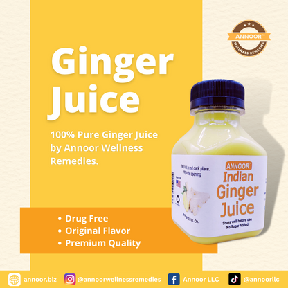Ginger Juice Organic by Annoor | 8.5 Fl Oz Each | NFC | Raw, Strong, Concentrate and No pulp.
