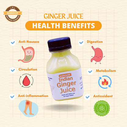 Ginger Juice Organic by Annoor | 8.5 Fl Oz Each | NFC | Raw, Strong, Concentrate and No pulp.